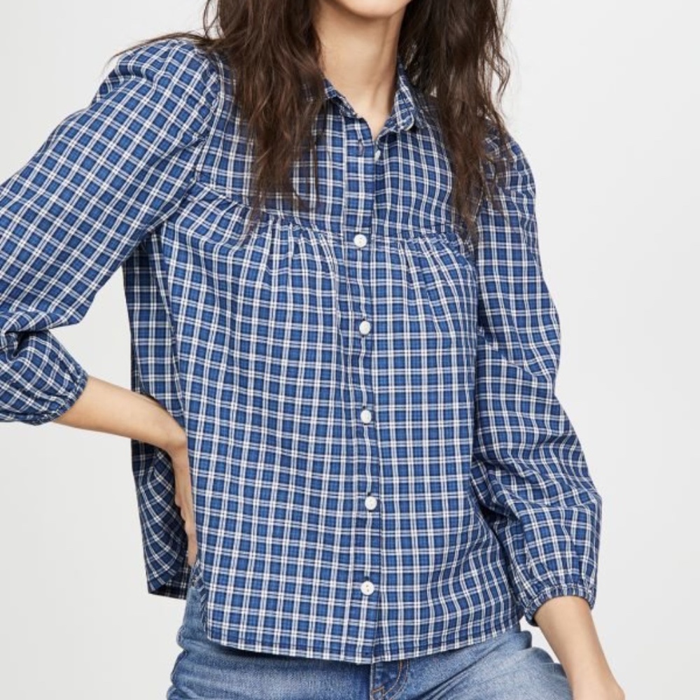 Madewell Blue Plaid Shirt